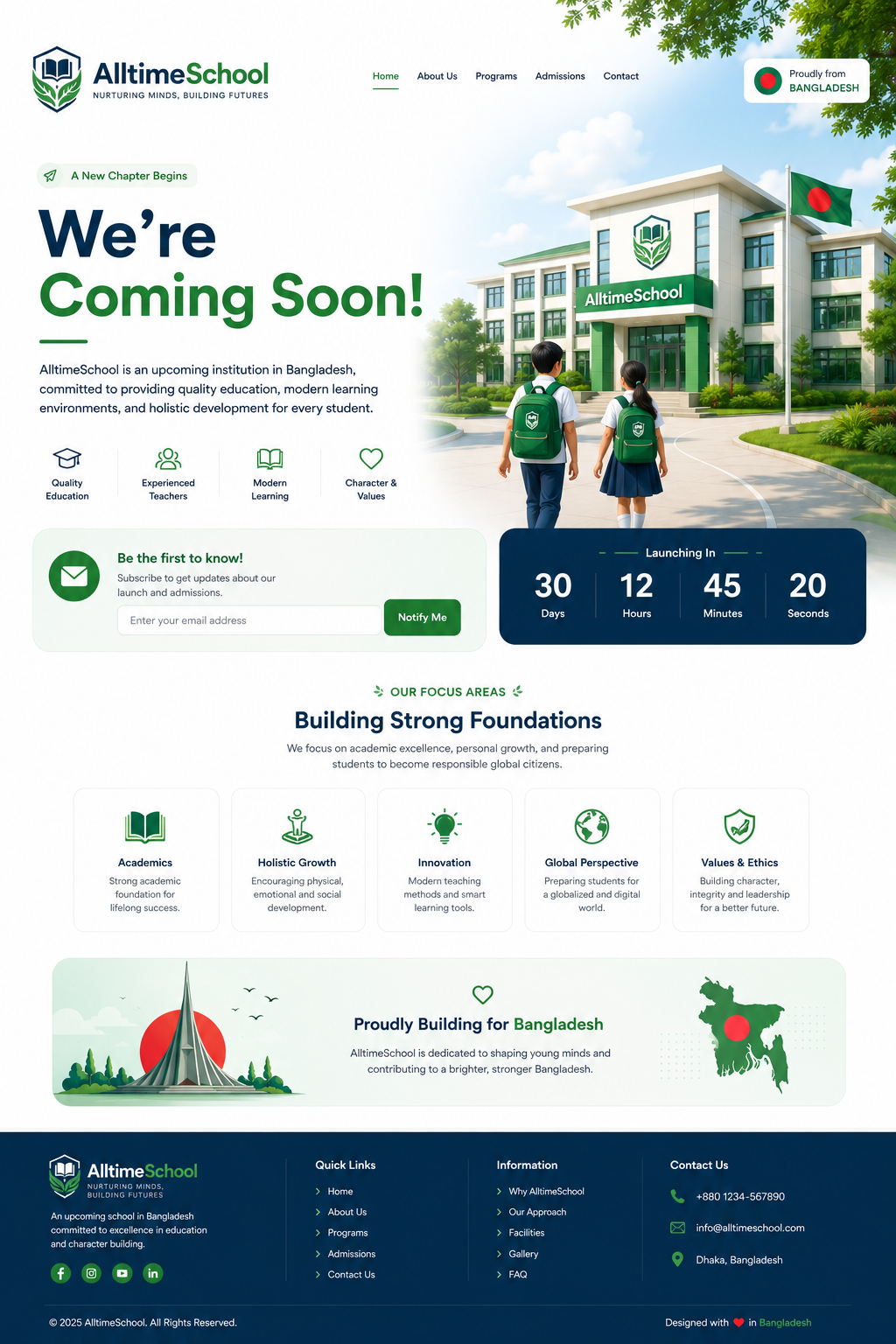 AlltimeSchool Coming Soon Page